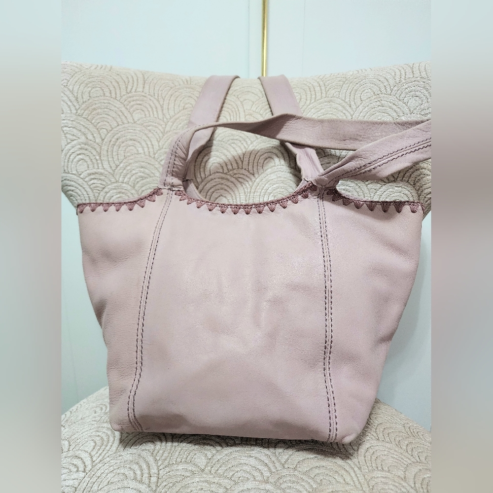 Fernwood Womens Tote By The Sak In Rosewood Elegant Pink With Stitching Detail